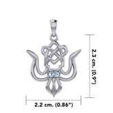 Cuttlefish with Celtic Heart and Gemstone Eyes Silver Pendant TPD6077 - DiveSilver Jewelry